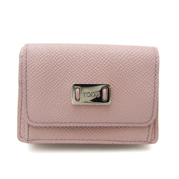 Tod's XAWDSRB0000TBB3Z99 Women's Leather Long Wallet (tri-fold) Pink Beige,Red C - Picture 1 of 10
